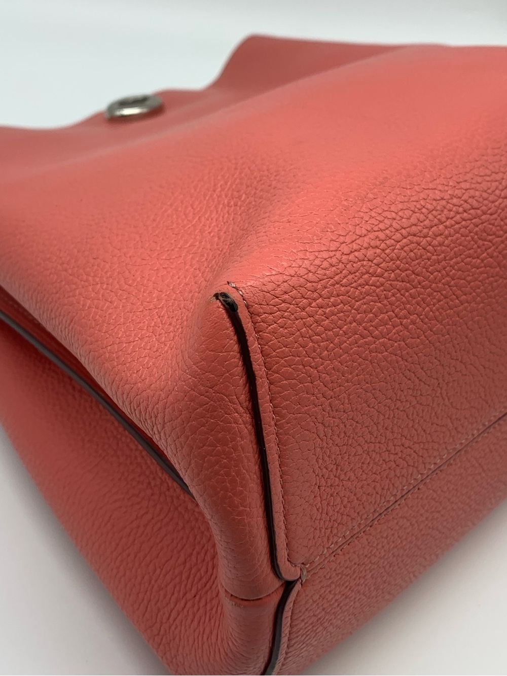 Coach Charlie Bucket Bag 55200 Coral Pebbled Leather Shoulder Tote - Picture 13 of 16